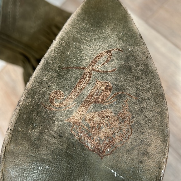 Free People Lawless Fringe Taupe Block Heel Western Ankle Boots Size 36 / 6 - Picture 14 of 16